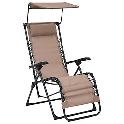 vidaXL Chaises pliables de terrasse lot de 2 Textilène Taupe