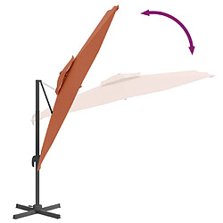 Helloshop26 Parasol meuble de jardin cantilever à double toit 300 x 300 cm orange 02_0008161 pas cher