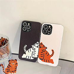 GUPBOO Étui pour iPhone11ProMax Couple de silicone de cas de téléphone de tigre de dessin animé