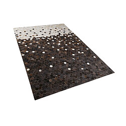 Beliani Tapis en cuir beige et marron 140 x 200 cm EYIM