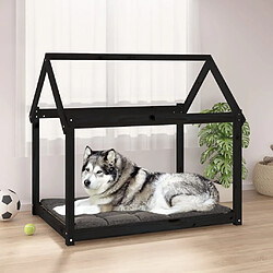 vidaXL Lit pour chien Noir 111x80x100 cm Bois de pin solide