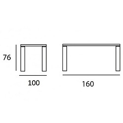 Inside 75 Table repas ECO 6 couverts 160 x 100 cm pieds bois plateau chêne noueux