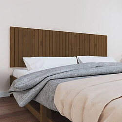 vidaXL Tête de lit murale Marron miel 204x3x60 cm Bois massif de pin