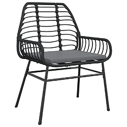 Avis vidaXL Chaises de jardin avec coussins noir - Lot de 2