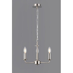 Luminaire Center Suspension Banyan Nickel satiné 3 ampoules 34cm