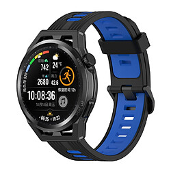 Bracelet en silicone 22mm avec boucle, noir/bleu pour votre Samsung Galaxy Watch 3 45mm R840/Gear S3/Huawei Watch GT 2e/GT3 46mm/GT Runner