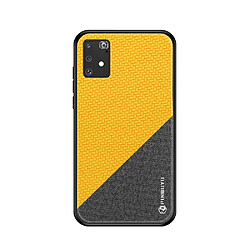 Coque en TPU + PU hybride jaune pour votre Samsung Galaxy A91/S10 Lite