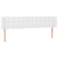 Maison Chic Tête de lit scandinave avec oreilles,meuble de chambre Blanc 203x16x78/88 cm Similicuir -MN80789