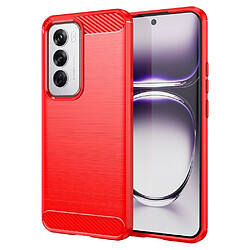 Htdmobiles Coque pour Oppo Reno 12 5G - housse etui silicone gel carbone + film ecran - ROUGE