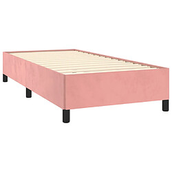 Avis vidaXL Sommier à lattes de lit avec matelas Rose 100x200 cm Velours