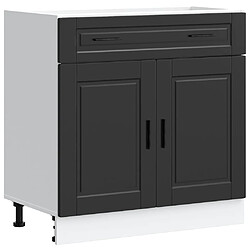 vidaXL Armoire de cuisine Porto noir bois d'ingénierie