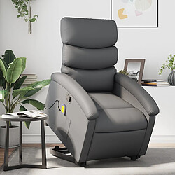 vidaXL Fauteuil inclinable de massage Gris Similicuir