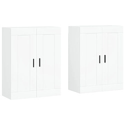 Maison Chic Lot de 2 Armoires murales,Meuble de Rangement,Armoire Suspendue blanc bois d'ingénierie -MN54096