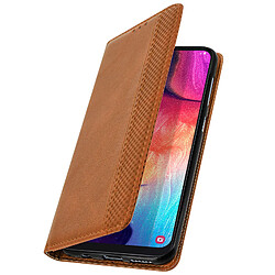 Avizar Housse Samsung Galaxy A50 Etui Coque Effet Vieilli Porte-cartes Support - Camel