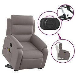 Maison Chic Fauteuil Relax pour salon, Fauteuil inclinable de massage Taupe Tissu -GKD64118 pas cher