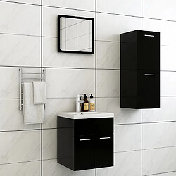 vidaXL Ensemble de meubles de salle de bain Noir Aggloméré