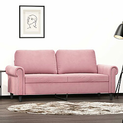 Maison Chic Canapé à 2 places,Sofa de Salon,Canapé droit Rose 140 cm Velours -GKD962323