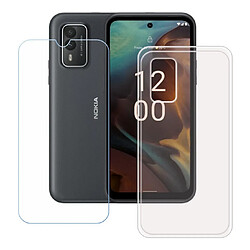 Htdmobiles Coque pour Nokia XR21 5G - housse etui silicone gel fine + film ecran - TRANSPARENT TPU