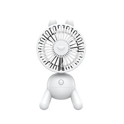 Ventilateur de bureau autonome Puppy Shape ABS Rotation de la Tête Ventilateur Portable Rechargeable USB pour la Maison-Blanc