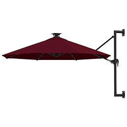 vidaXL Parasol mural de jardin avec LED 300 cm bordeaux 