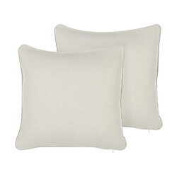 Beliani Lot de 2 coussins HELIOTROPE 45 x 45 cm Unicolore Blanc