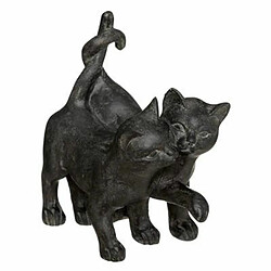 Statuette Déco Couple Chatons 15cm Noir