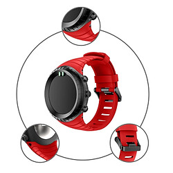 Wewoo Bracelet rouge pour les bandes de montre de silicone de la boucle en acier carrée de Sunnto Core Series pas cher