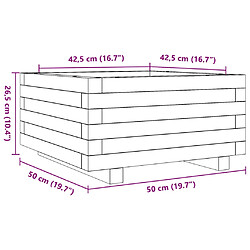 vidaXL Jardinière cire marron 50x50x26,5 cm bois de pin massif pas cher