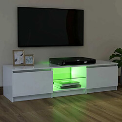 Acheter Maison Chic Meubles TV avec lumières LED - Banc TV pour salon Blanc 120x30x35,5 cm -MN23847