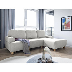 Bestmobilier Olli - canapé d'angle droit - convertible - avec coffre - 4 places - en tissu