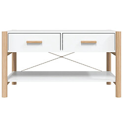 Maison Chic Table basse,Table Console Table d'appoint, Table pour salon Blanc 82x48x45 cm Bois d'ingénierie -MN85220 pas cher