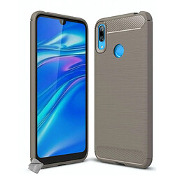 Htdmobiles Coque silicone gel carbone pour Huawei Y7 (2019) + film ecran - GRIS