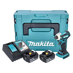 Makita DTD 172 RTJ visseuse à chocs sans fil 18 V 180 Nm 1/4'' sans balais + 2x batterie 5,0 Ah + chargeur + Makpac