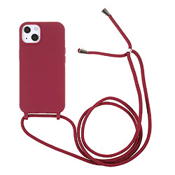 Coque en TPU anti rayure avec lanière réglable rouge pour votre Apple iPhone 13 6.1 pouces