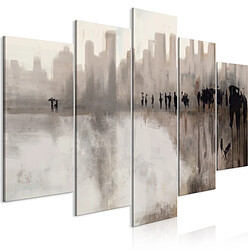 Artgeist Tableau - City in the Rain (5 Parts) Wide 100x50 cm