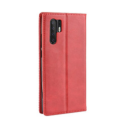 Avis Wewoo Housse Coque Étui en cuir à boucle magnétique avec texture rétro et pour HuP30 Pro, support emplacements pour cartes porte-monnaie (rouge)