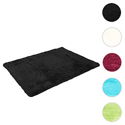 Mendler Tapis HWC-F69, shaggy, épais, poil long, tissu/textile, cotonneux, doux, 230x160cm ~ noir