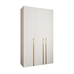 Abiks Meble Armoire à portes battantes Como 3 245,5/140/40 3 portes (blanc/doré)