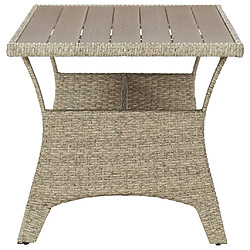 Avis Maison Chic Table de jardin | Table d'extérieur Gris 120x70x66 cm Résine tressée -GKD16735