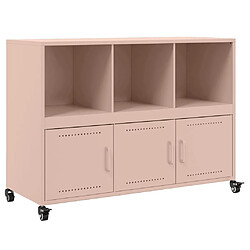 vidaXL Buffet rose 100,5x39x72 cm acier