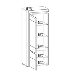 Avis Dansmamaison Armoire 2 portes Blanc/Chêne à LED - KIELE