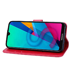 Wewoo Housse Coque Étui en cuir PU à rabat horizontal relief rose pour Huawei Honor 8S / Y5 2019avec support et fentes cartes et portefeuille rouge pas cher