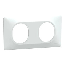 plaque de finition - 2 postes - horizontale - 71 mm - blanc - schneider electric s320704