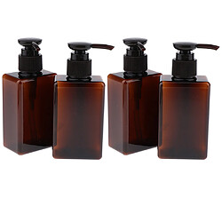 4x150ml Distributeur de Savon en Plastique Flacon de Pompe Vide Bouteille de Voyage pour Crème Shampooing Produits de Toilettes