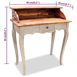 Maison Chic Bureau,Table de travail,bureau de travail pour chambre Bois de récupération massif 80 x 40 x 92 cm -GKD77965 pas cher