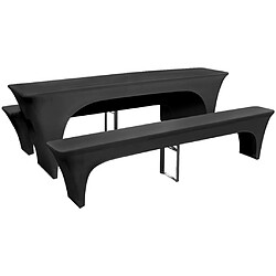 Decoshop26 Housse pour table de pique-nique/bancs 3 pièces Anthracite DEC022384