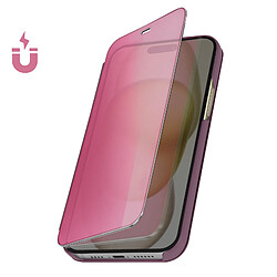 Avizar Étui Clear View pour iPhone 15 Pro Max Clapet Miroir Fonction Support Violet pas cher