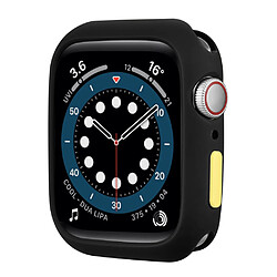 Coque en TPU couleur bonbon avec bouton fermé, noir/jaune pour votre Apple Watch Series 7 45mm