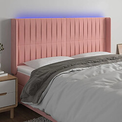 Maison Chic Tête de lit moderne à LED lumineuse pour chambre - Décoration de lit Rose 163x16x118/128 cm Velours -MN85893