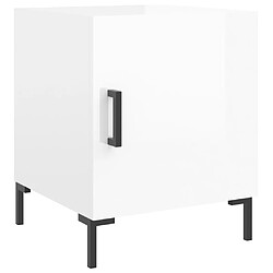 Avis Maison Chic Lot de 2 Tables de chevet - Tables de Nuit blanc brillant 40x40x50 cm